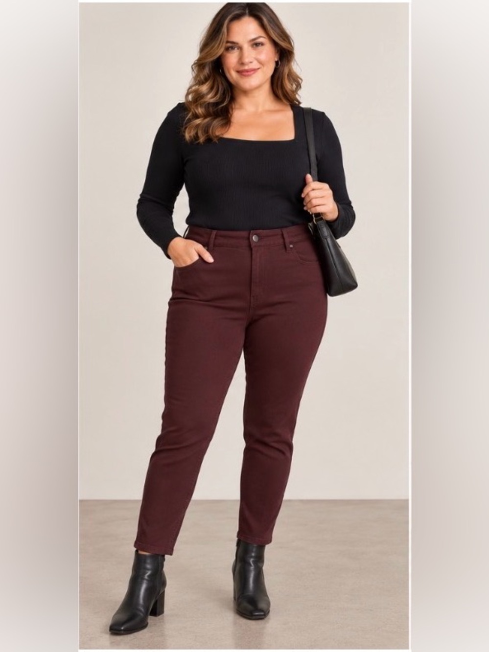 Liverpool Women's Slim Pants in Burgundy